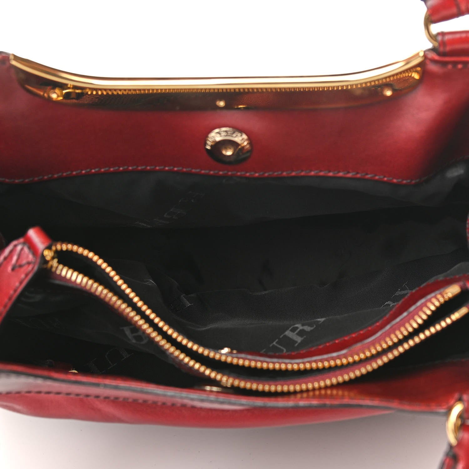 Burberry Lambskin Small Hepburn Satchel Red 5 of 12