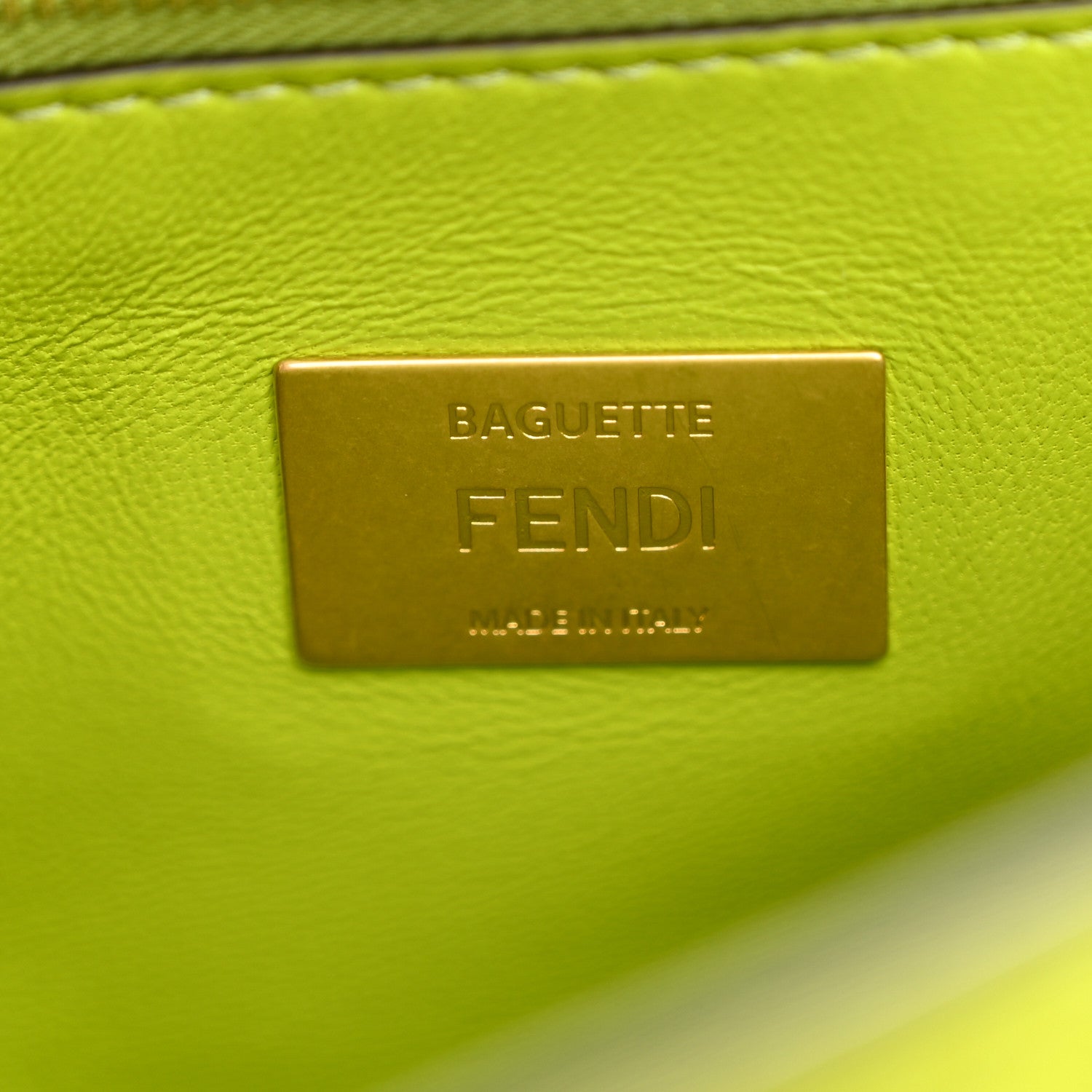 Fendi Nappa FF Embossed Small Midi Chain Baguette Wasabi 6 of 10