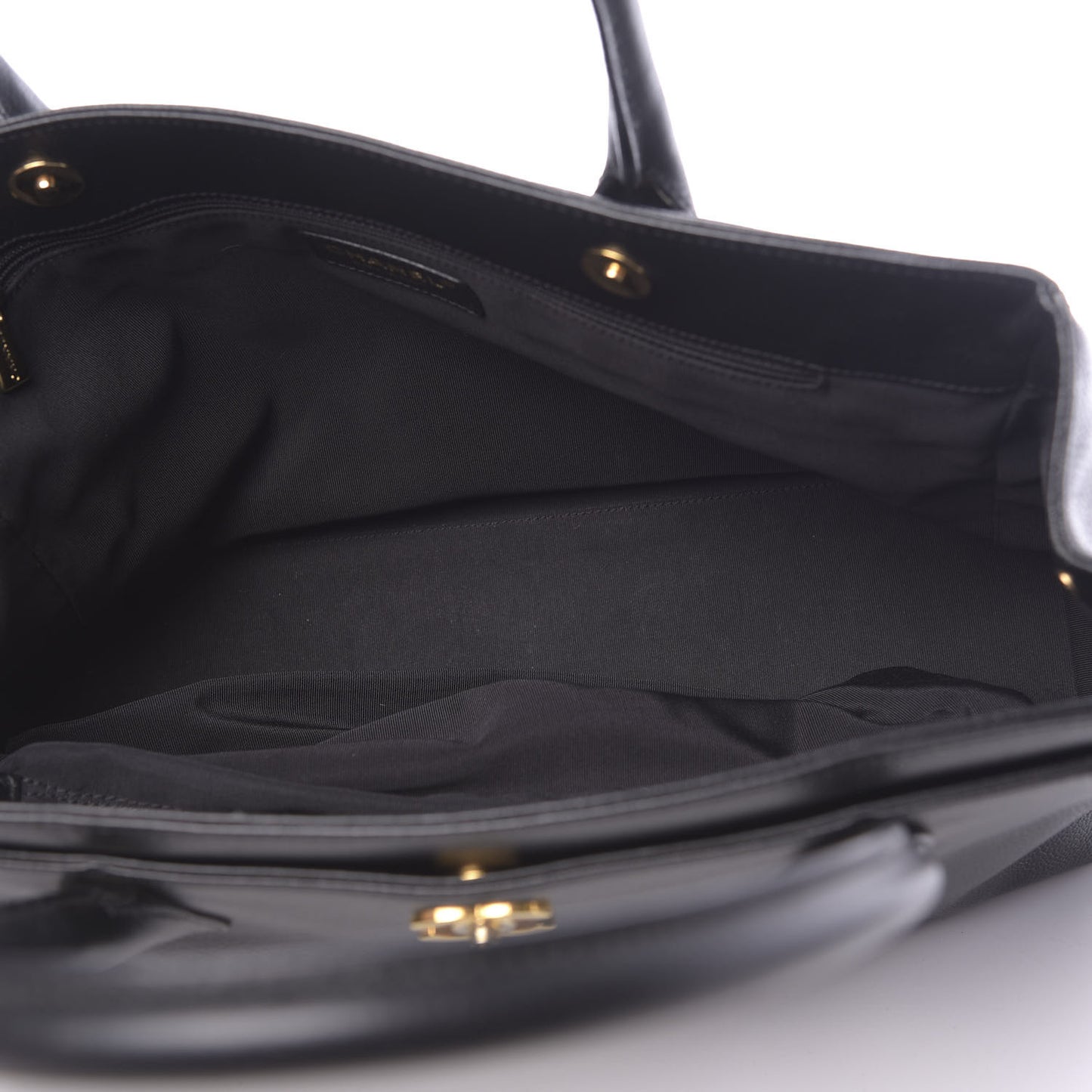 Calfskin Cerf Shopper Tote Black