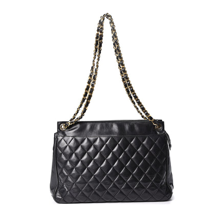Chanel Lambskin Quilted Shopping Tote Black 1 of 8