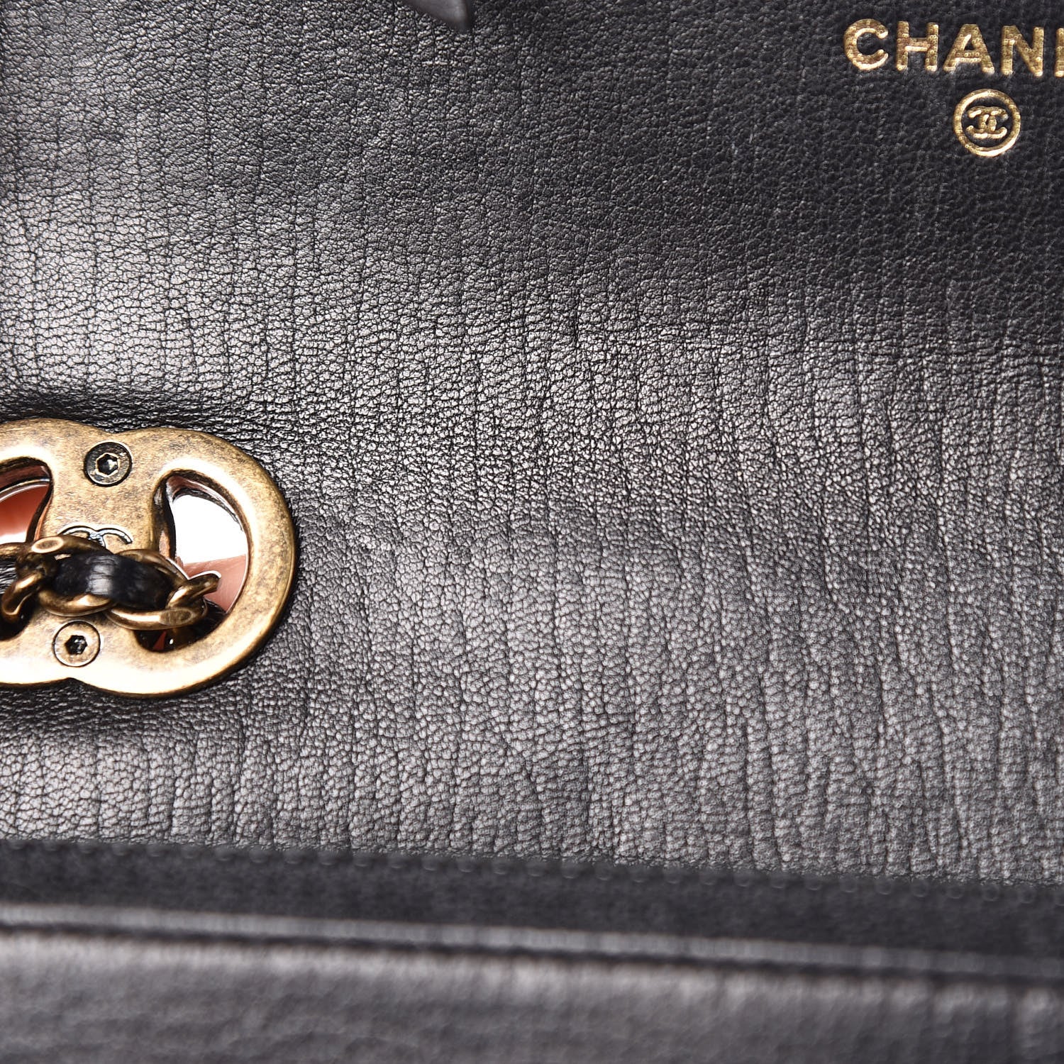 Chanel Calfskin Quilted CC Eyelet Wallet On Chain WOC Black 11 of 17
