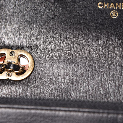 Chanel Calfskin Quilted CC Eyelet Wallet On Chain WOC Black 11 of 17