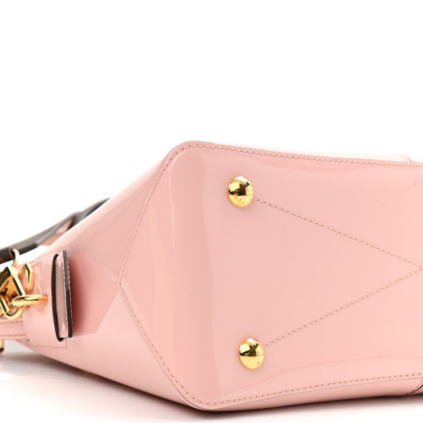 Patent Calfskin Miroir Tote Rose Ballerine