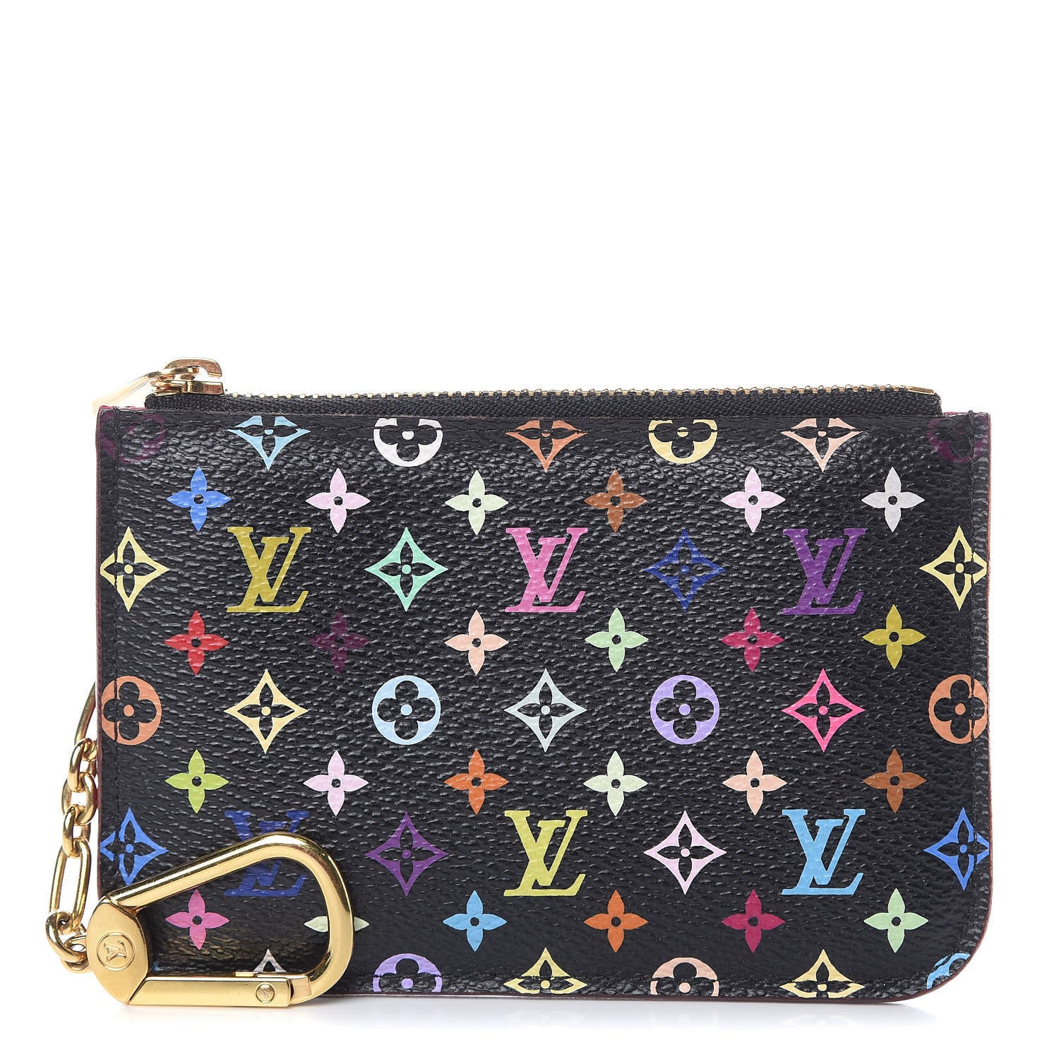 Louis Vuitton Monogram Multicolor Key Pouch Black Grenade 1 of 7