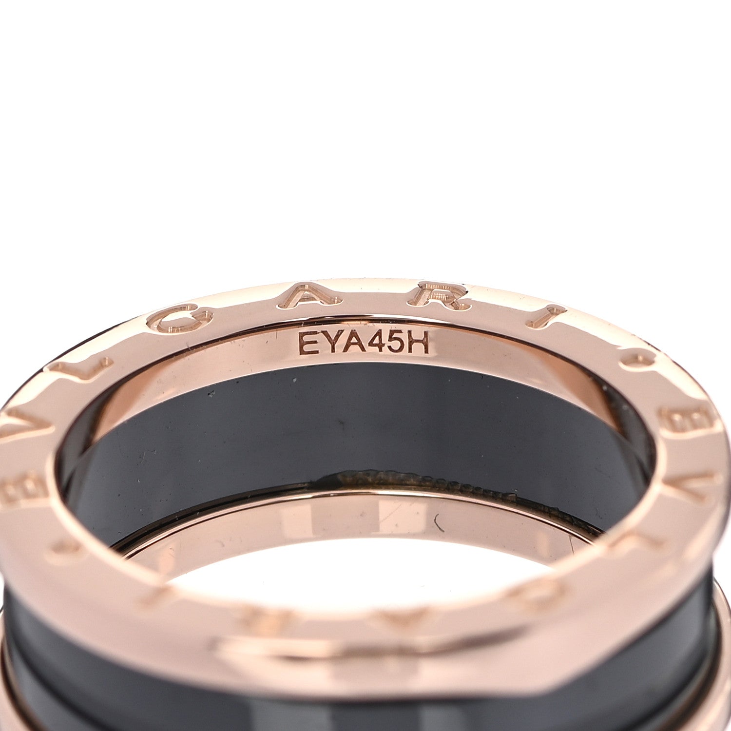 Bulgari 18K Rose Gold Black Ceramic B.Zero1 Two-Band Ring 56 7.5 5 of 6