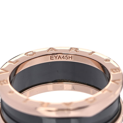 Bulgari 18K Rose Gold Black Ceramic B.Zero1 Two-Band Ring 56 7.5 5 of 6