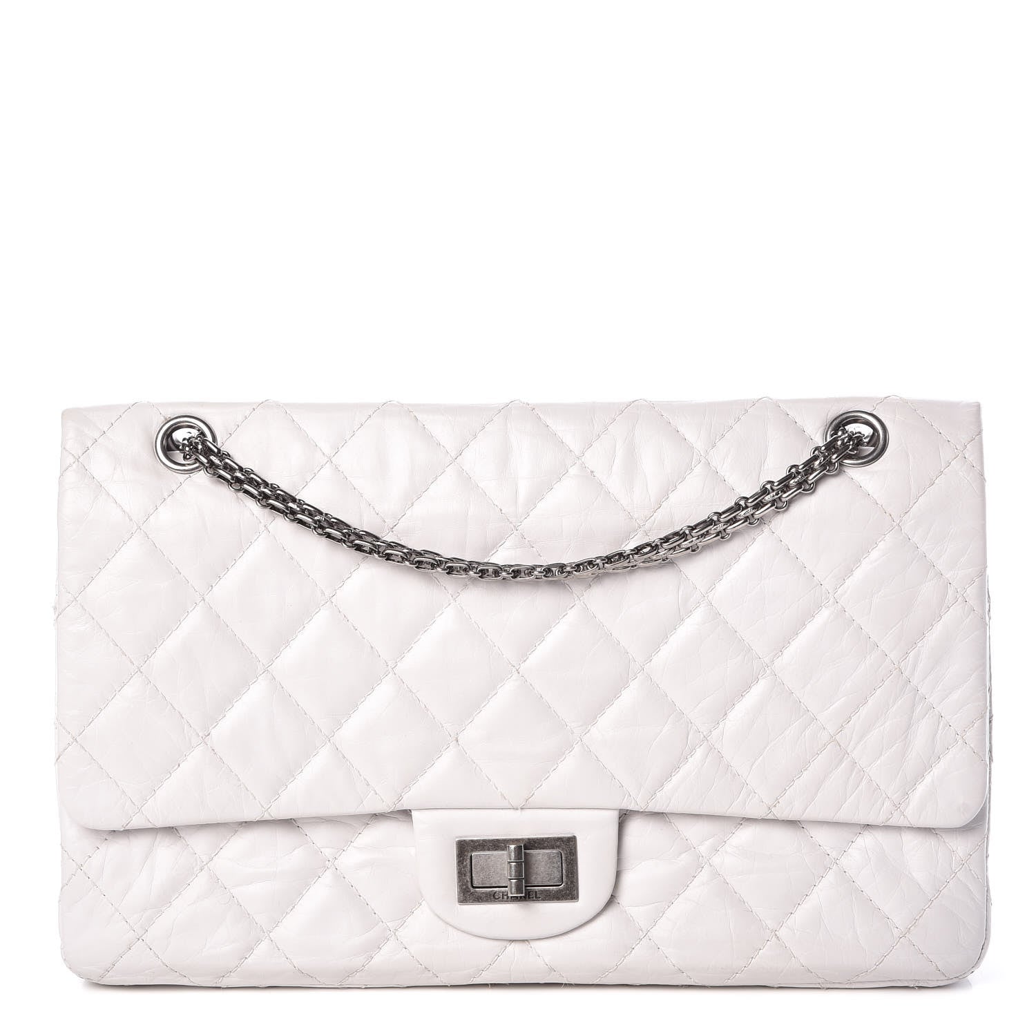 Chanel Aged Calfskin Quilted 50th Anniversary 2.55 Reissue 227 Flap White 1 of 10