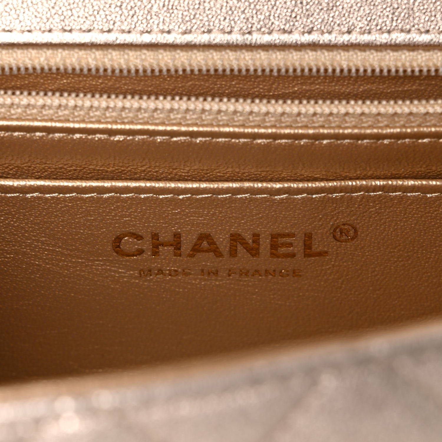 Chanel Metallic Lambskin Quilted Mini Rectangular Flap Gold 6 of 10