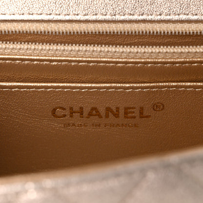 Chanel Metallic Lambskin Quilted Mini Rectangular Flap Gold 6 of 10