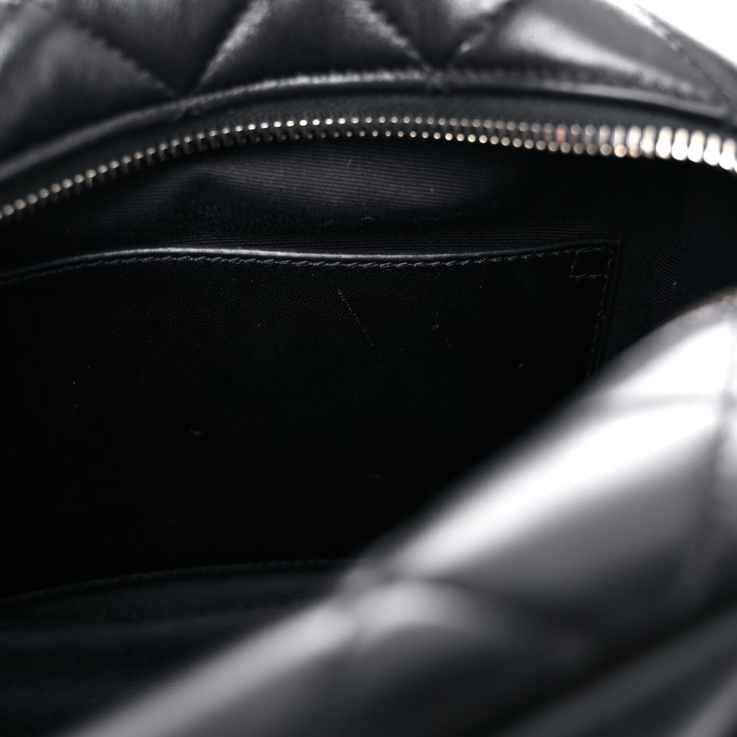 Calfskin Y Quilted Monogram Small Loulou Bowling Bag Black