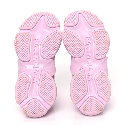 Balenciaga Technical Fabric Mesh Allover Logo Womens Triple S Sneakers 37 Pink White 5 of 7