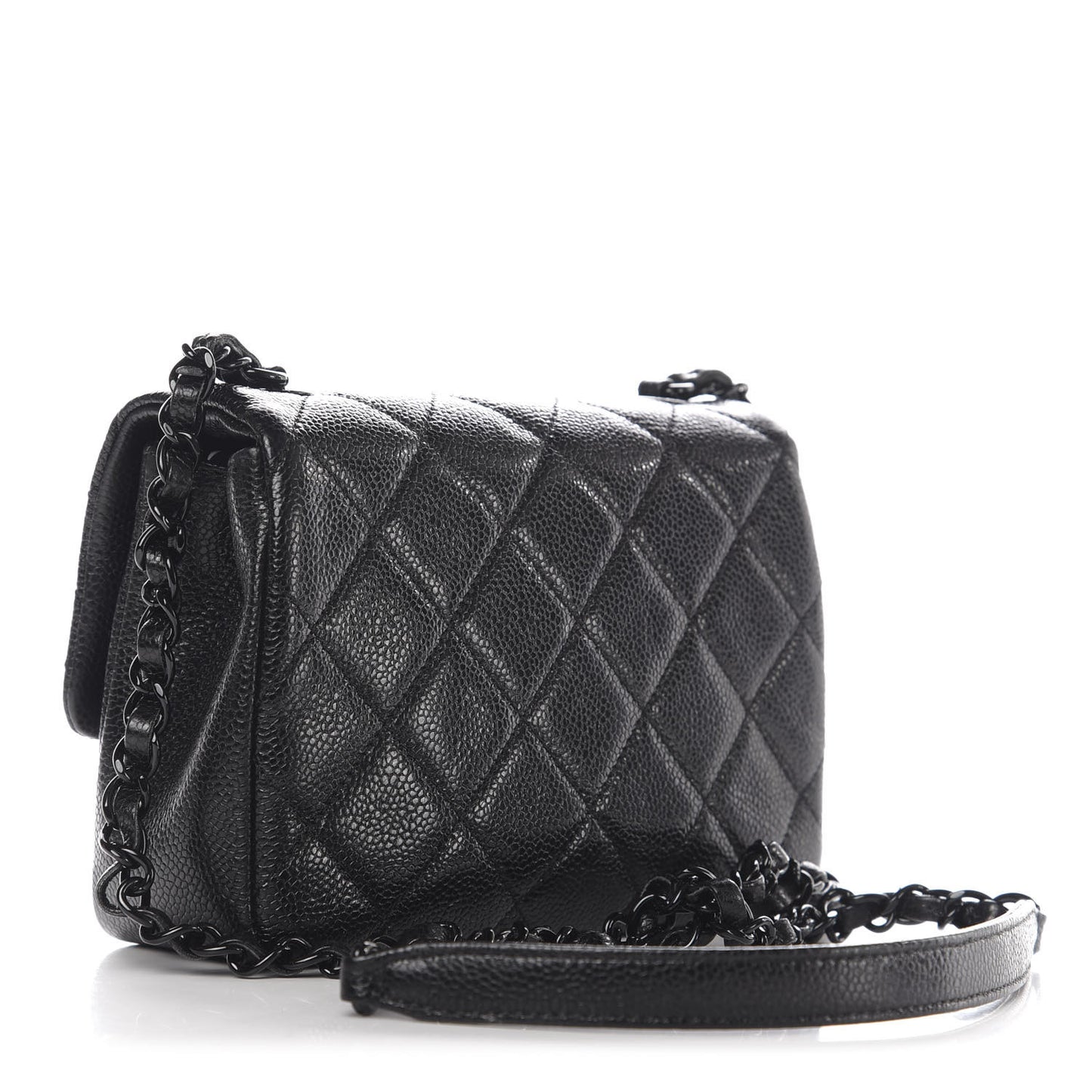 Caviar Quilted Incognito Mini Square Flap Black