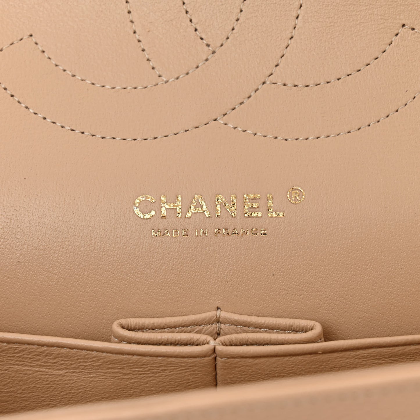 Caviar Quilted Jumbo Double Flap Beige