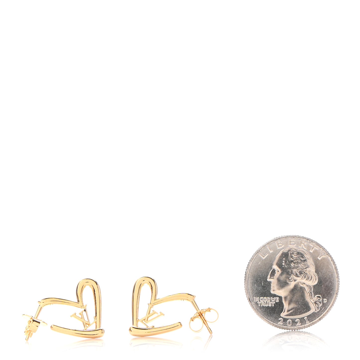 Metal Fall In Love Hoop Earrings PM Gold