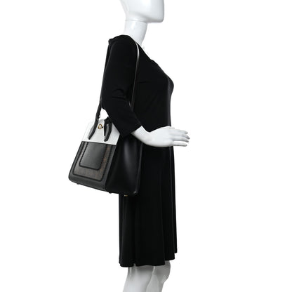Louis Vuitton Calfskin Monogram City Steamer MM Black White 2 of 9