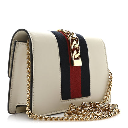 Gucci Calfskin Super Mini Sylvie Chain Shoulder Bag White 3 of 11