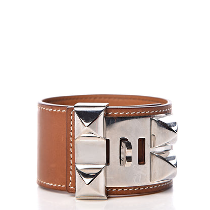 Hermes Barenia Collier De Chien CDC Bracelet L Fauve 3 of 7