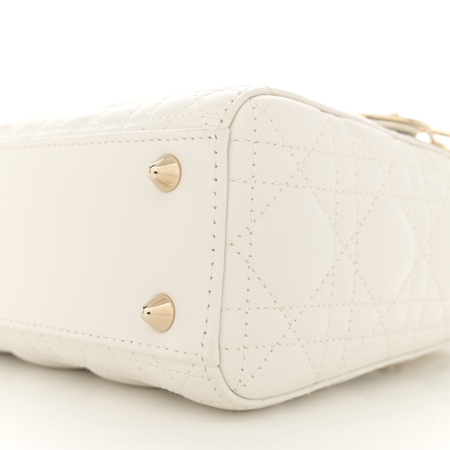 Lambskin Cannage Small My ABCDior Lady Dior White