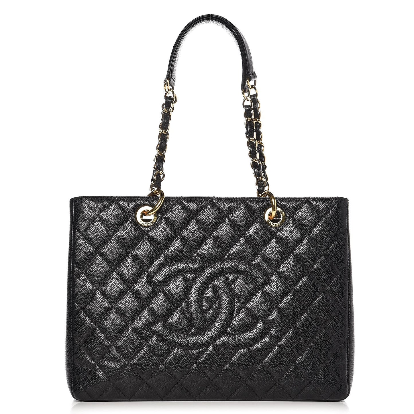 Caviar Quilted Grand Shopping Tote GST Black