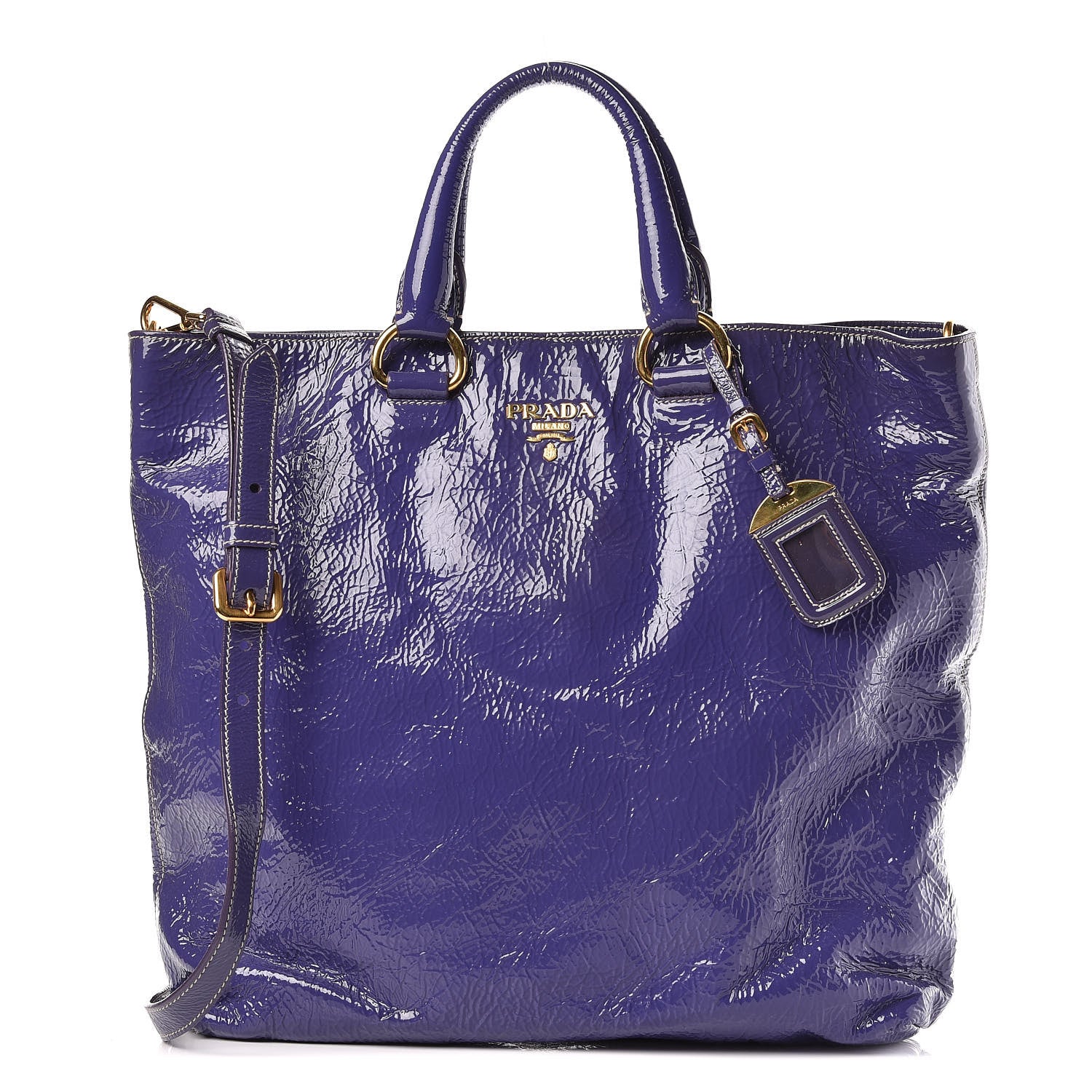 Prada Vernice Naplak Shopping Tote Iris 1 of 12