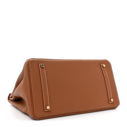 Hermes Togo Verso Birkin 35 Gold Geranium 4 of 13