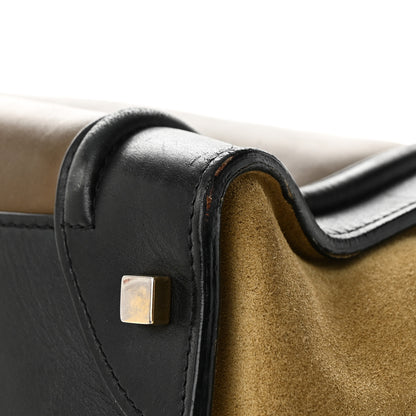 Celine Satin Calfskin Suede Mini Tri-Color Luggage Olive 13 of 15