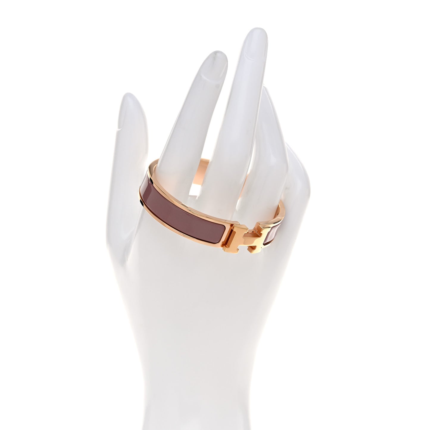 Enamel Narrow Clic Clac H Bracelet PM Rose Nacarat