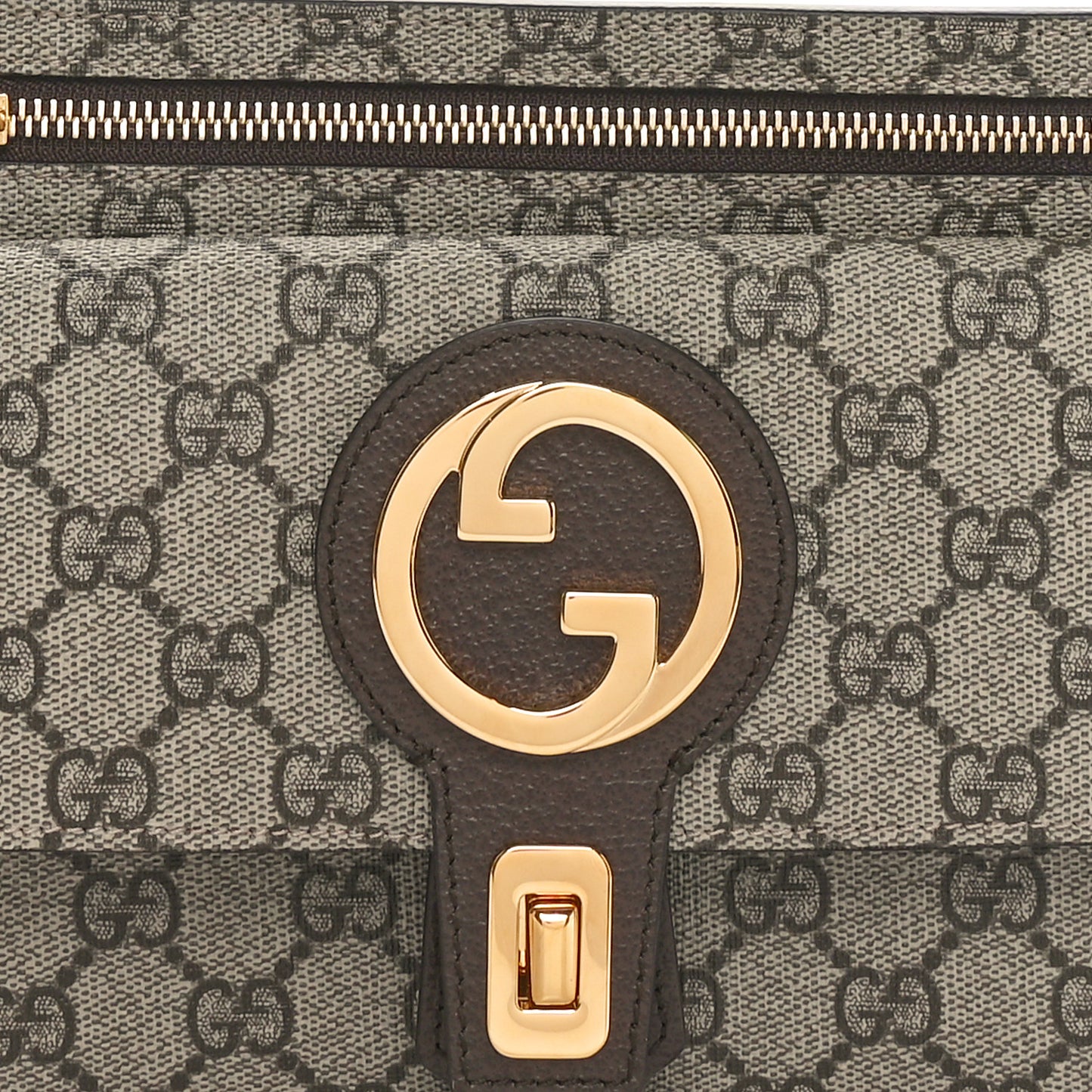 GG Supreme Monogram Textured Dollar Calfskin Blondie Belt Bag Beige Ebony New Acero