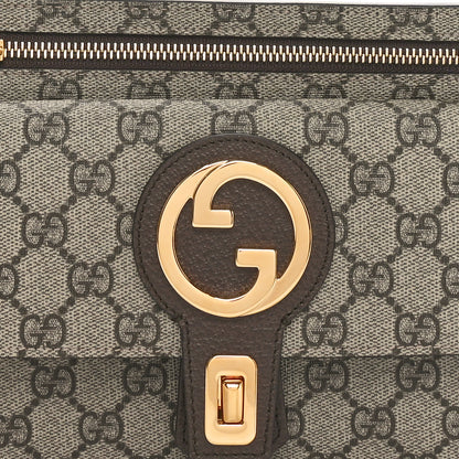 Gucci GG Supreme Monogram Textured Dollar Calfskin Blondie Belt Bag Beige Ebony New Acero 7 of 9