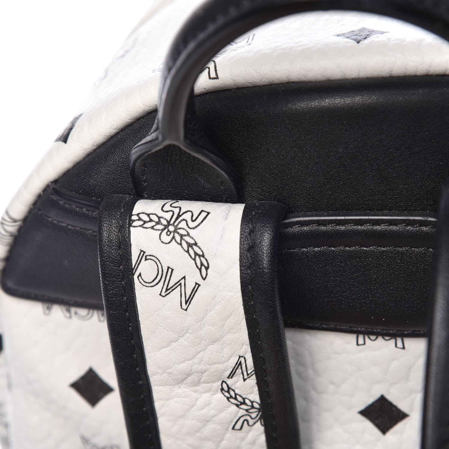 MCM Visetos Small Side Stud Stark Backpack White 10 of 11