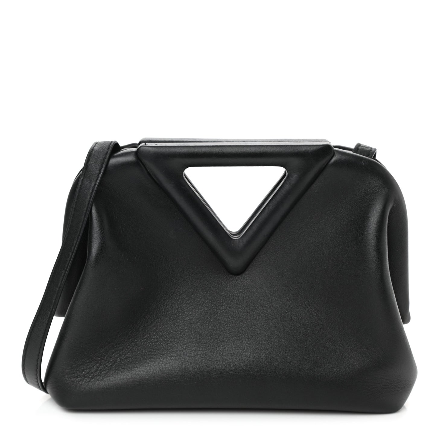 Calfskin Small The Point Triangle Bag Black