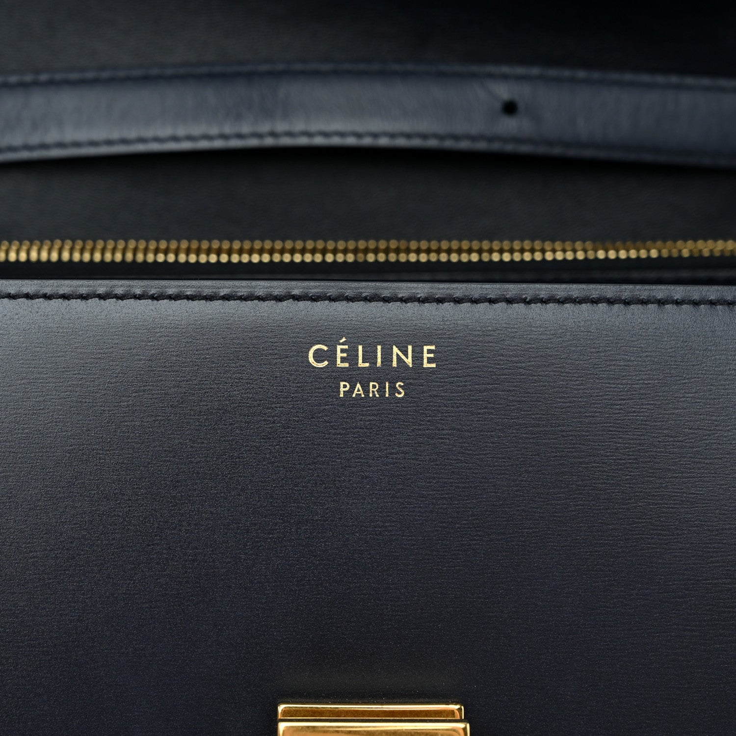 Celine Box Calfskin Medium Classic Box Flap Bag Navy 6 of 14