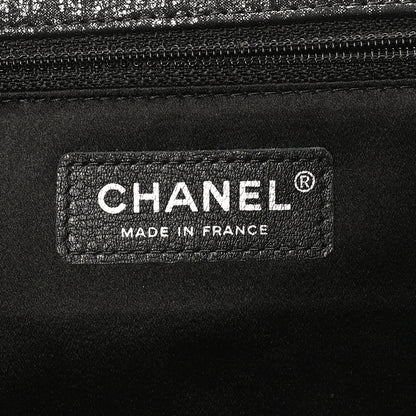 Chanel Glitter Fabric Quilted Flap Clutch With Butterfly Chain Black 6 of 10