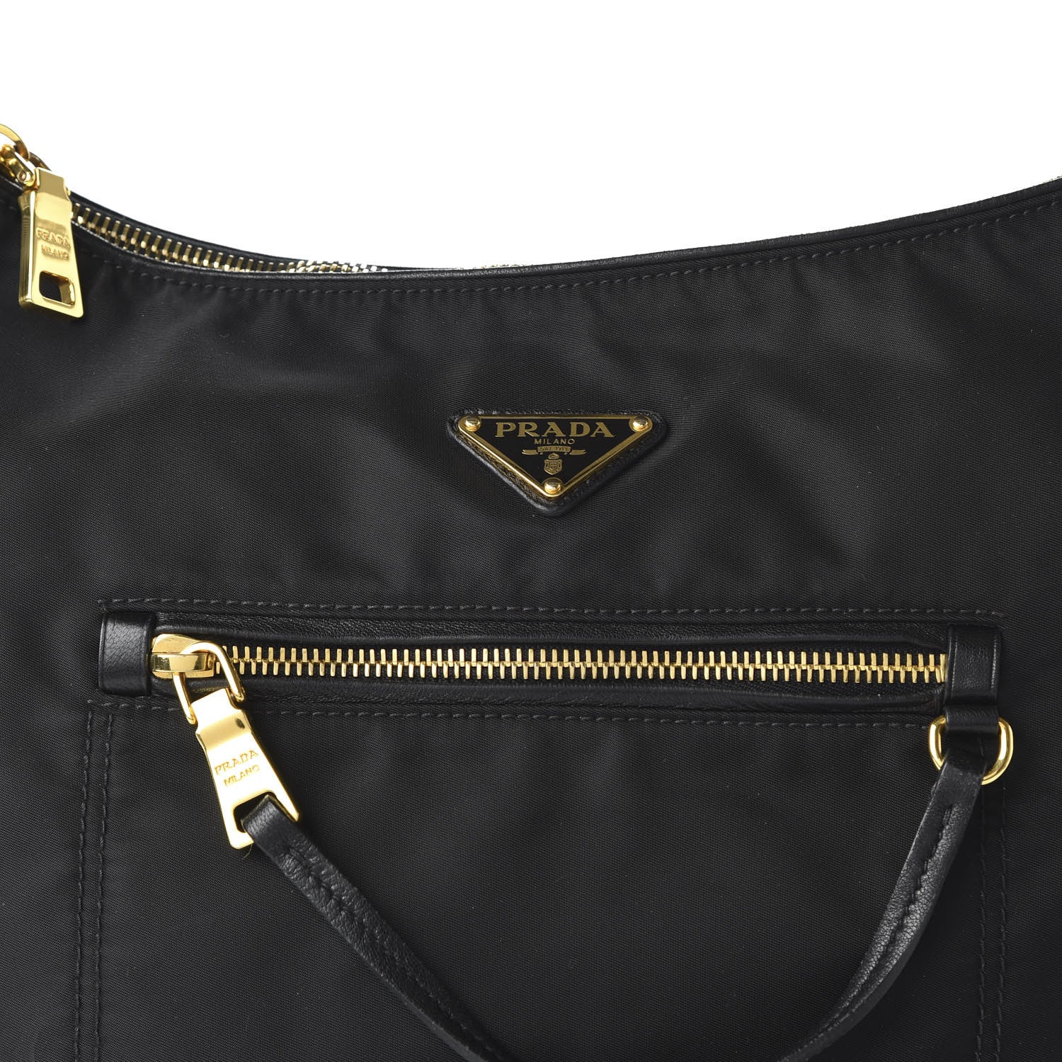 Prada Tessuto Nylon Nappa Hobo Black 9 of 9