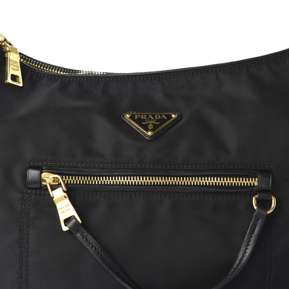 Prada Tessuto Nylon Nappa Hobo Black 9 of 9