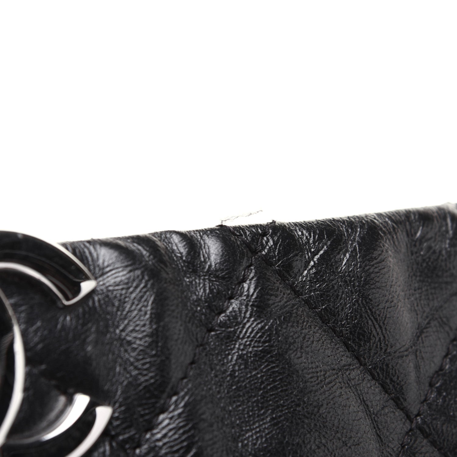 Chanel Metallic Crackled Calfskin Quilted Large Big Bang Hobo Black 13 of 22