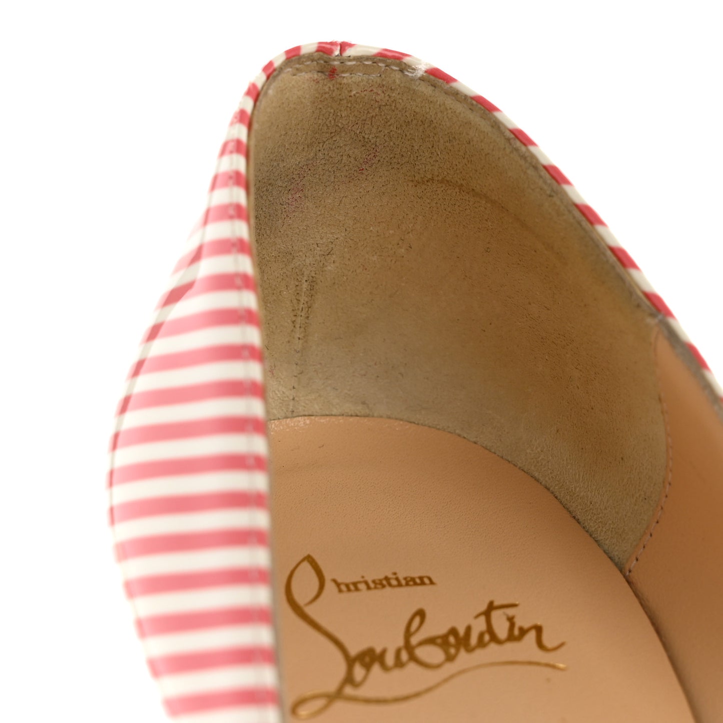 Patent Pigalle Follies Stripes 100 Pumps 37 Smoothie White