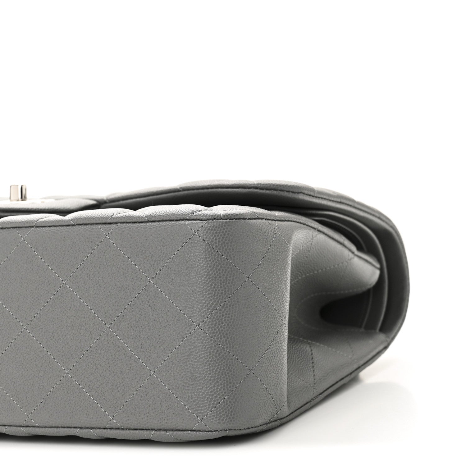 Chanel Caviar Quilted Jumbo Double Flap Grey 10 of 10