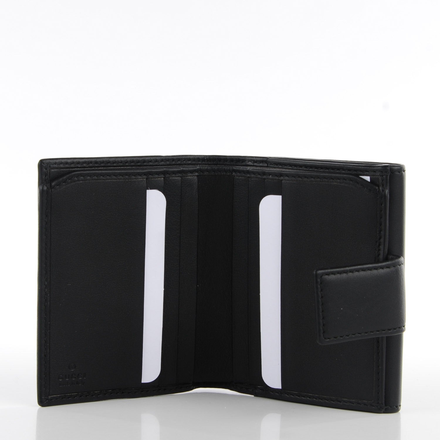 Gucci Calfskin Swarovski Crystal Mini GG Sparkling French Flap Wallet Black 5 of 8