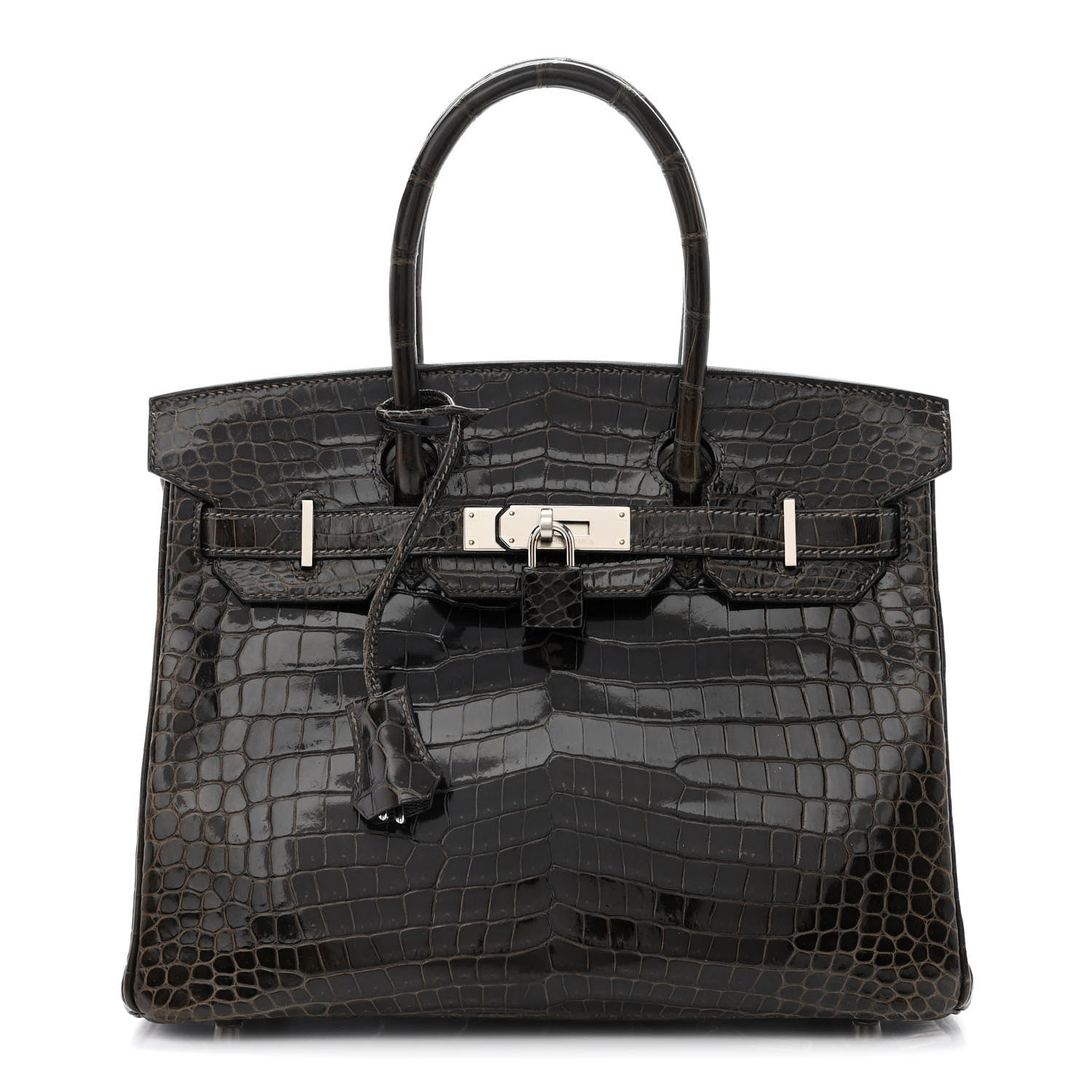 Hermes Shiny Porosus Crocodile Birkin 30 Graphite 1 of 11