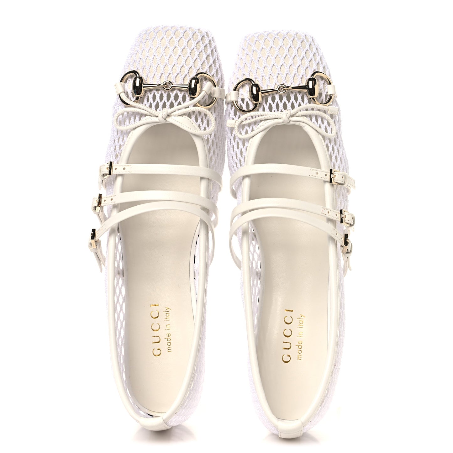Video Net Nappa Horsebit Ballerina Flats 39 Great White