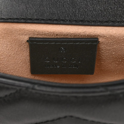 Gucci Calfskin Matelasse Super Mini GG Marmont Shoulder Bag Black 6 of 11