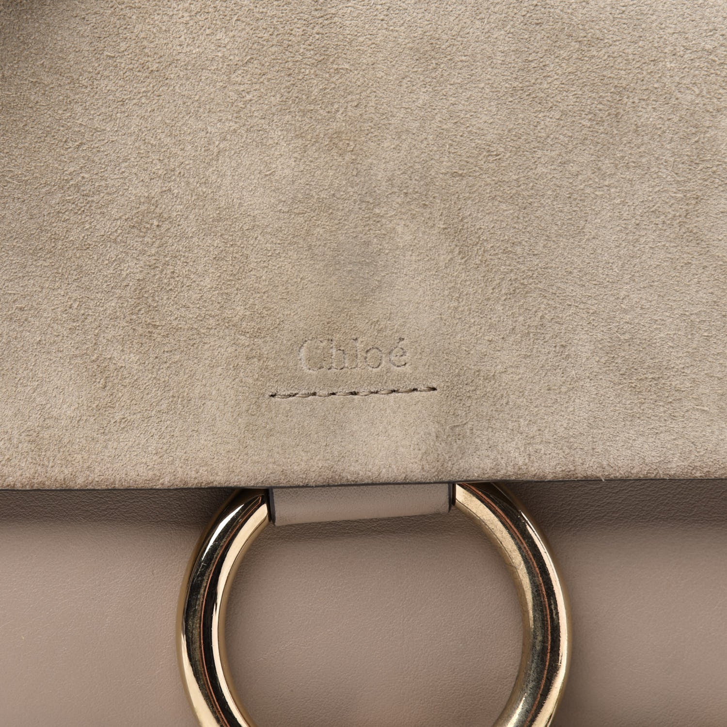 Chloe Suede Calfskin Small Faye Shoulder Bag Motty Grey 6 of 12