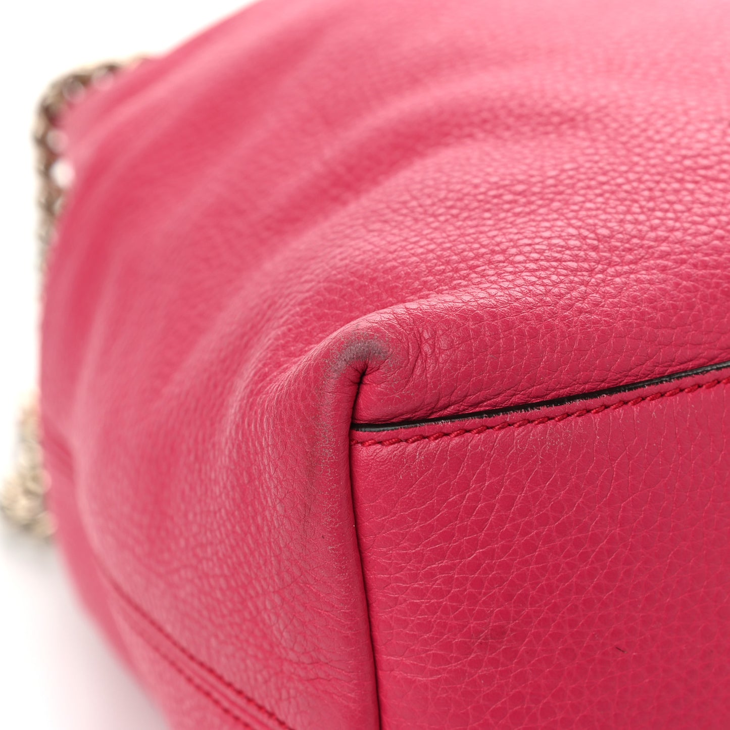 Pebbled Calfskin Medium Soho Chain Shoulder Bag Pink