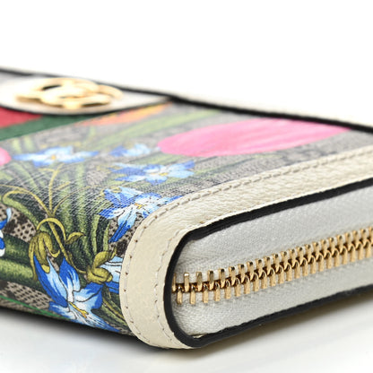 Gucci GG Supreme Monogram Flora Ophidia Zip Around Wallet White 9 of 10