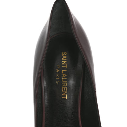 Saint Laurent Calfskin Janis 105 Platform Pumps 38.5 Cordovan 7 of 9