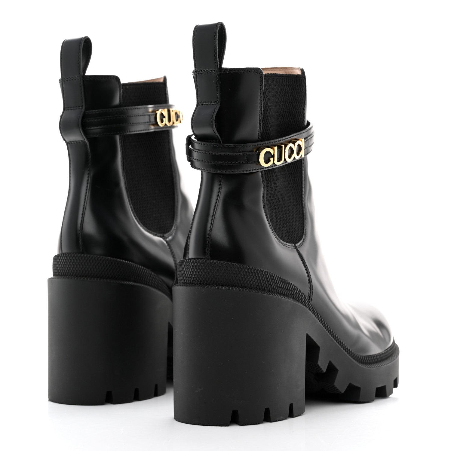 Gucci Magnum Calfskin Logo Chelsea Ankle Boots 40.5 Black 4 of 9