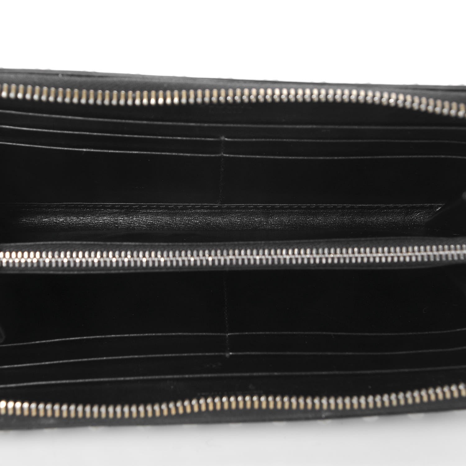 Prada Spazzolato Studded Zip Around Wallet Black 5 of 10