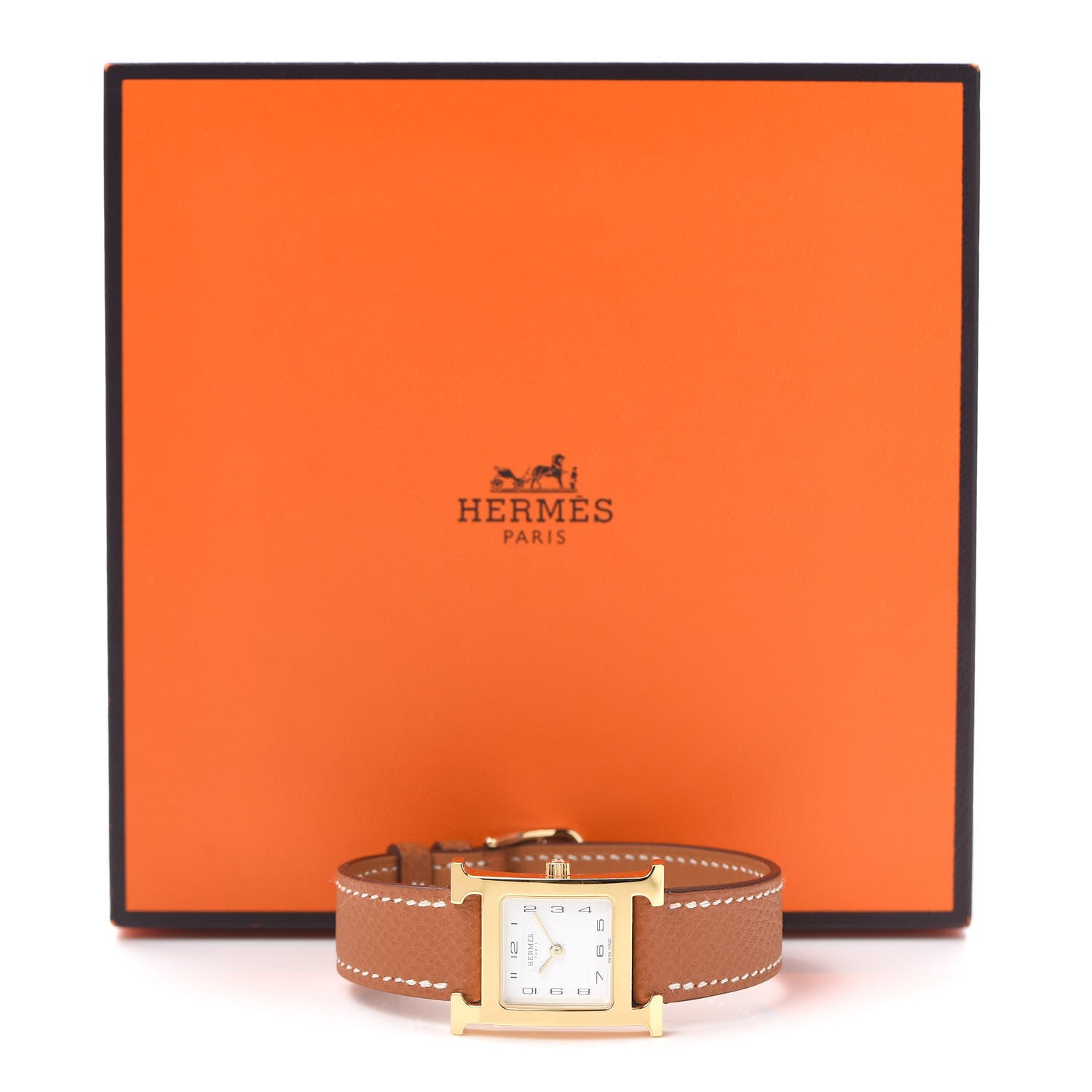 Hermes Stainless Steel Epsom 21mm Heure H Hour Quartz Watch Gold 5 of 5