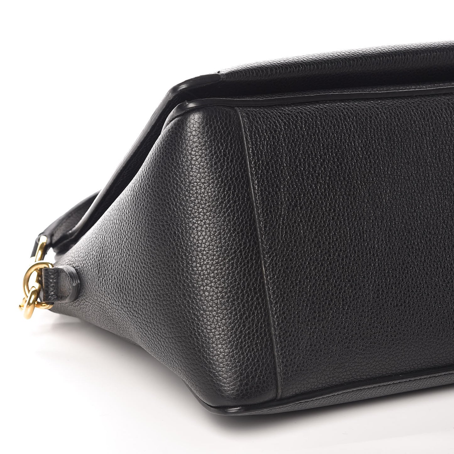 Small Classic Grain Stud Tote Black
